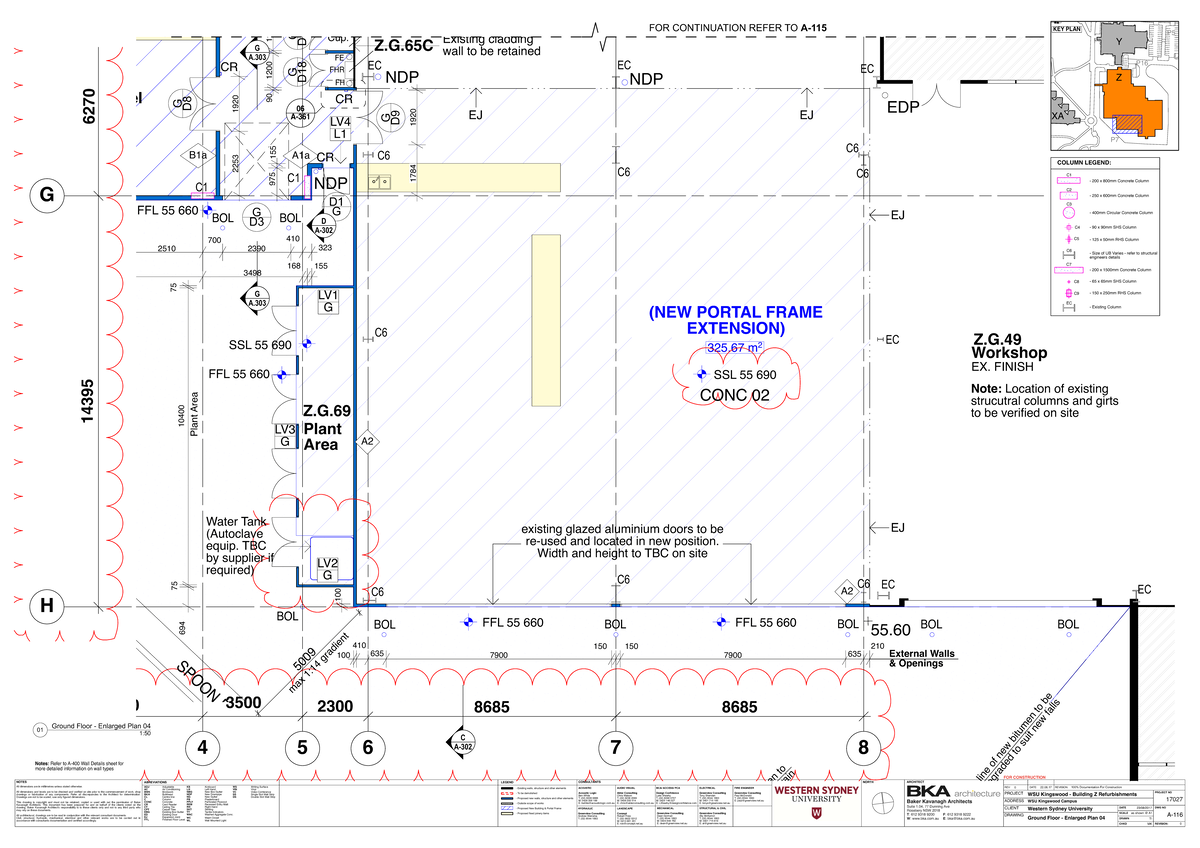 A-116 Ground Floor - Enlarged Plan 04 - ABREVIATIONS ADJ AC ...