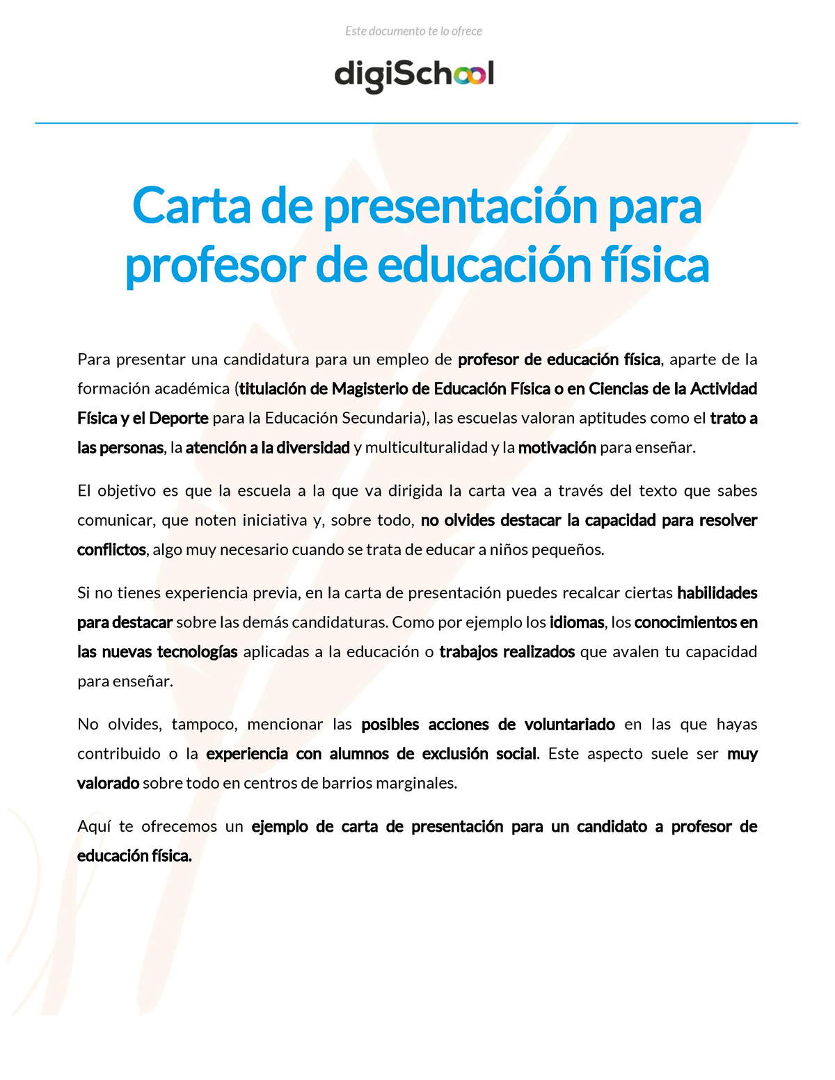 Introduccion Profesor Carta De PresentaciÛn Para Profesor De EducaciÛn FÌsica Para Presentar 7484