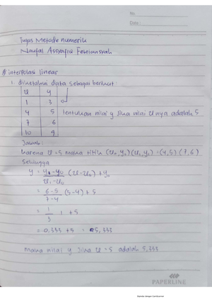 Rangkuman Materi Pertemuan 4 Metode Numerik - Studocu