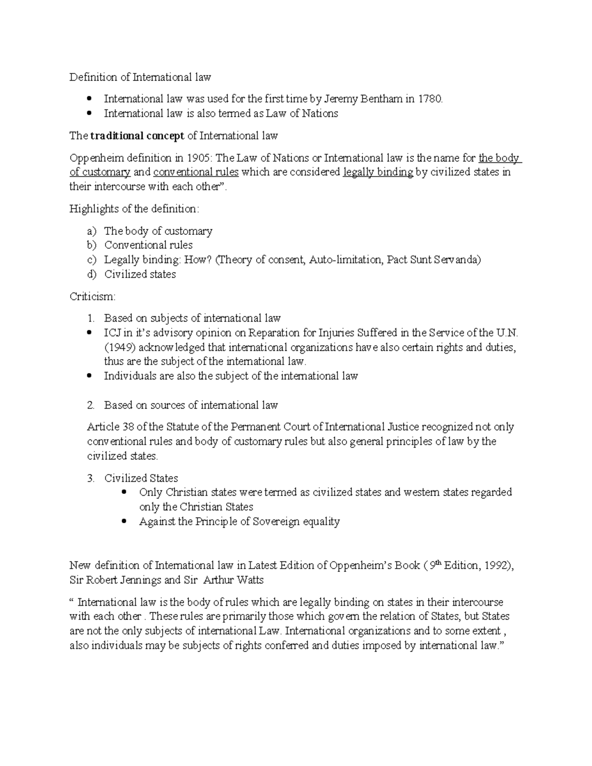 International law Reference material Definition of International law International law was