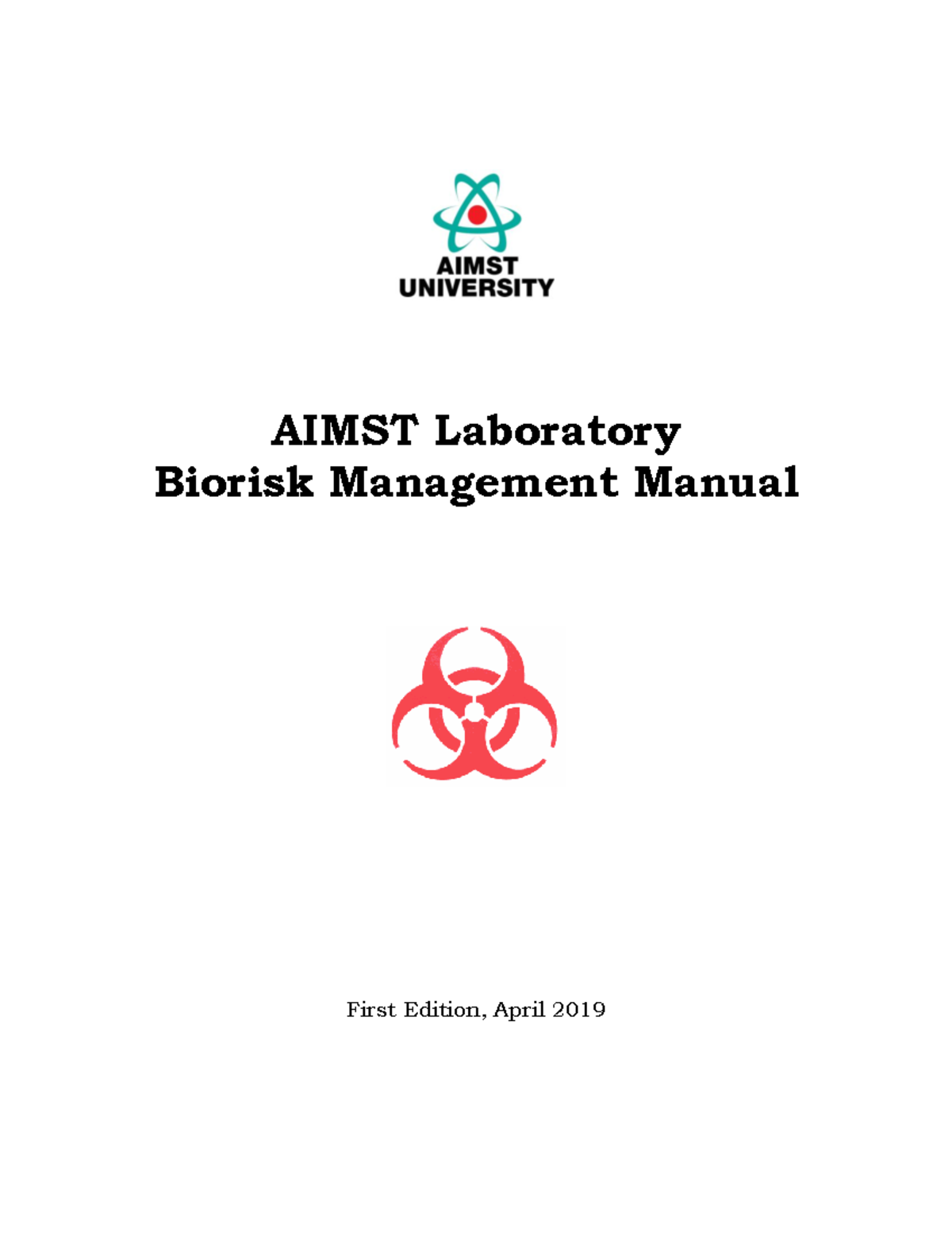 Aimst Uni's Lab BRM Manual - AIMST Laboratory Biorisk Management Manual ...