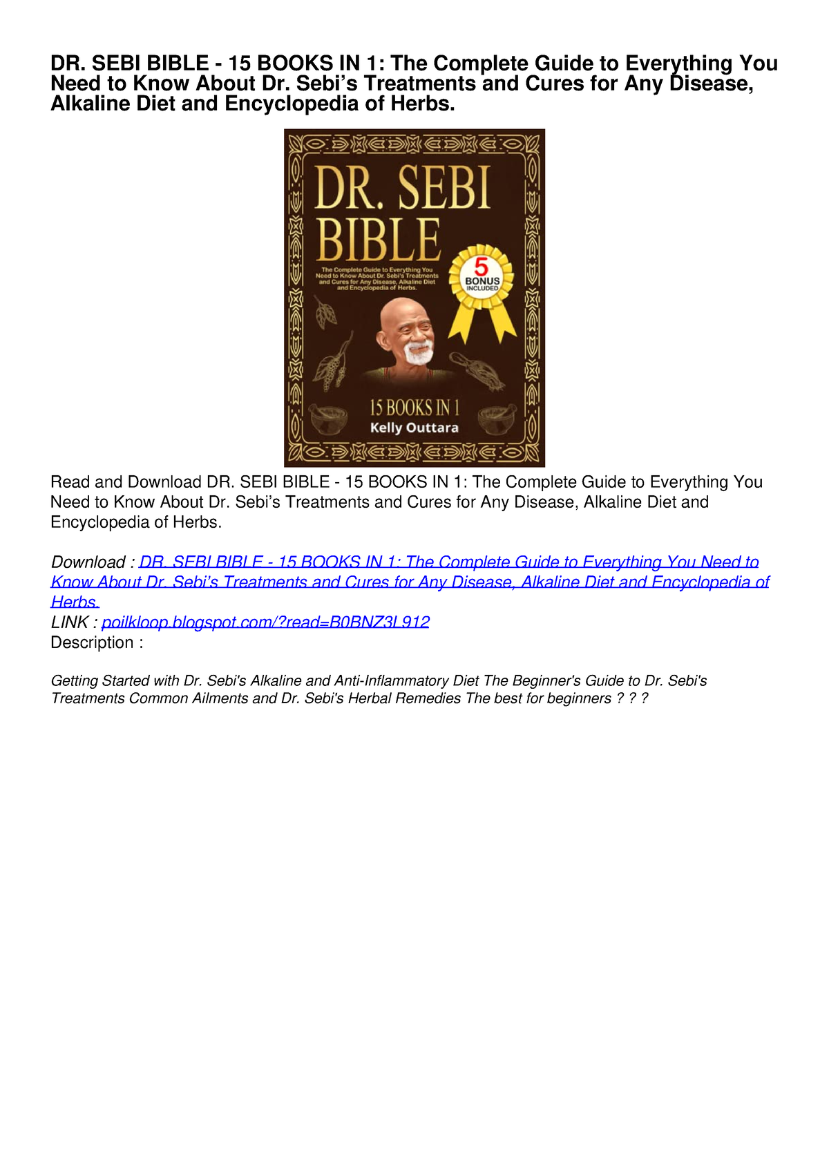 Pdf Read Free Dr Sebi Bible 15 Books In 1 The Complete Guide To Every Dr Sebi Bible