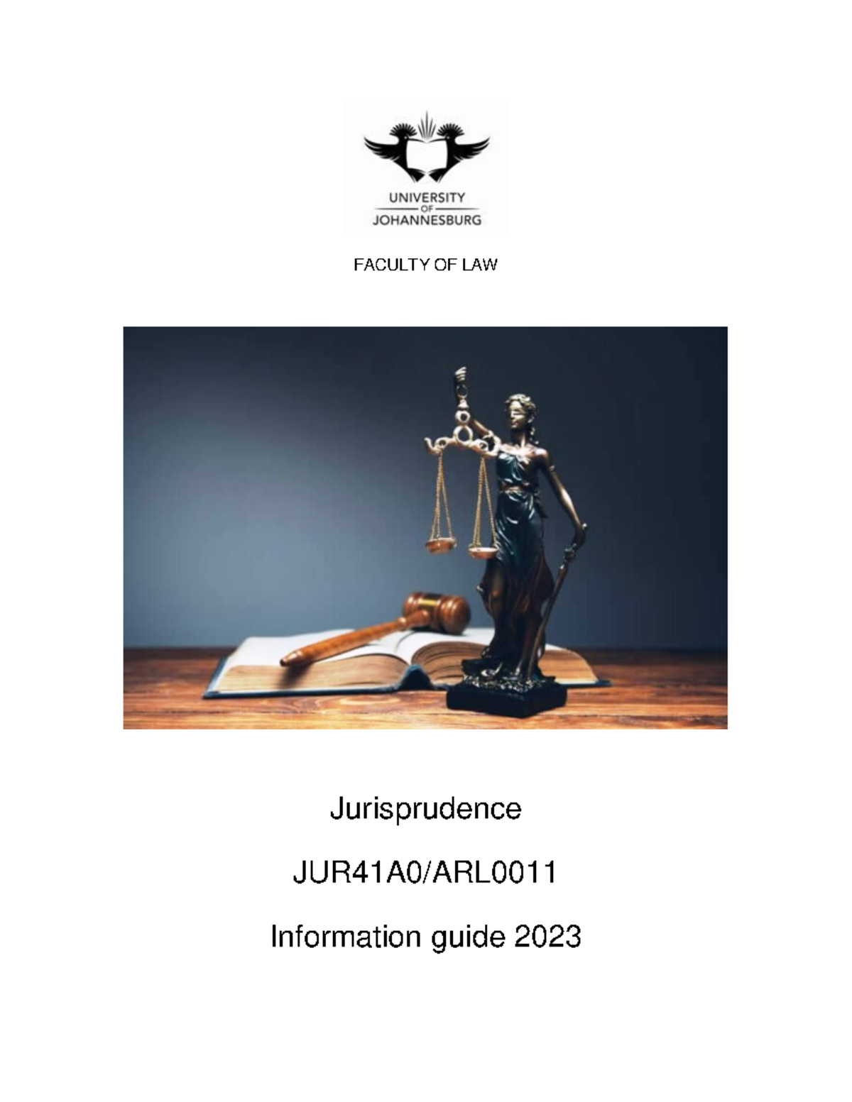 BB SG Jurisprudence 2023 - FACULTY OF LAW Jurisprudence JUR41A0/ARL ...