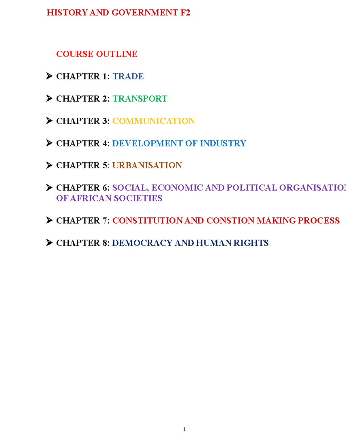 F2 Evolving World HIST History And Government Notes HISTORY AND 