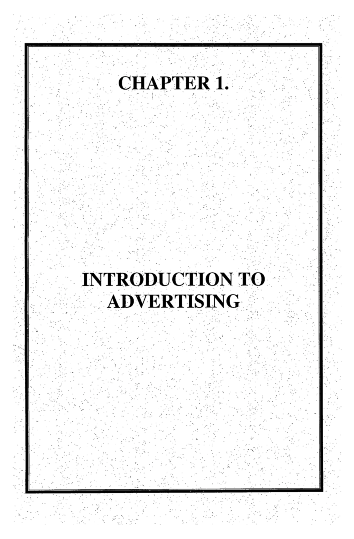 Advertising introduction - CHAPTER 1. INTRODUCTION TO ADVERTISING ...