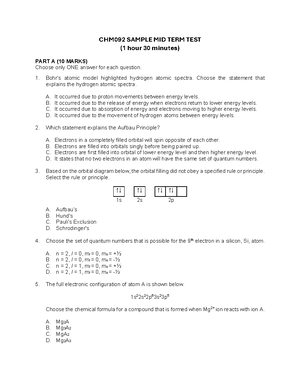 Eksp8 chem exps - Chemistry I - Studocu