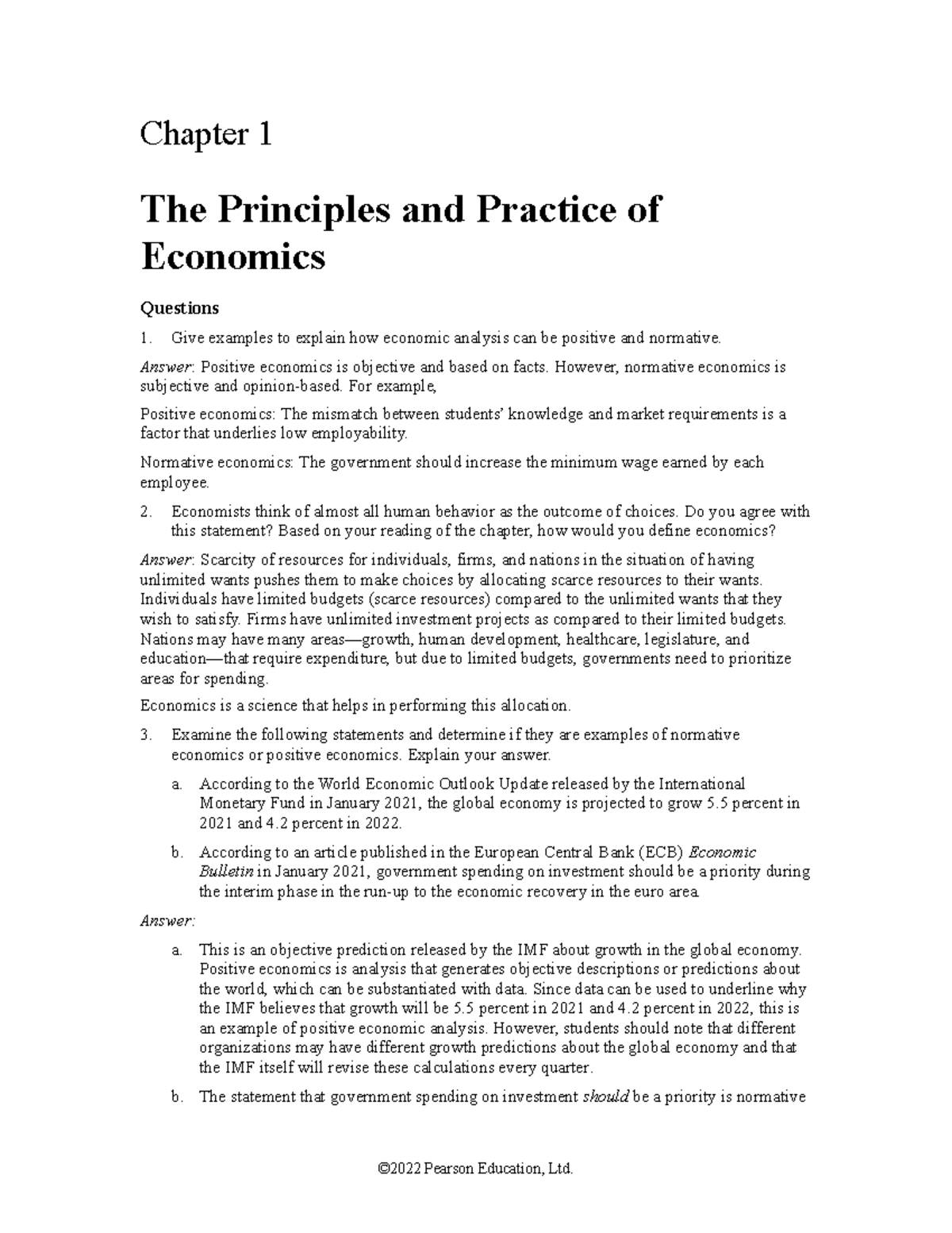 Econ 3e GE CH1 - economics acemoglu - Chapter 1 The Principles and ...
