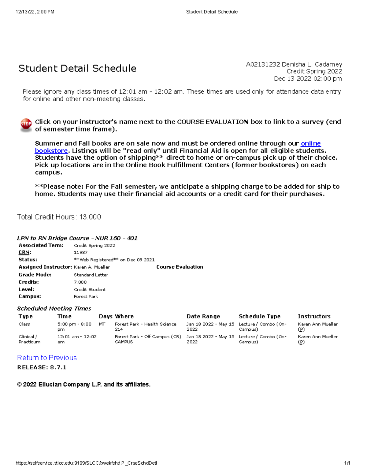 Spring - Assignment - 12/13/22, 2:00 PM Student Detail Schedule - Studocu