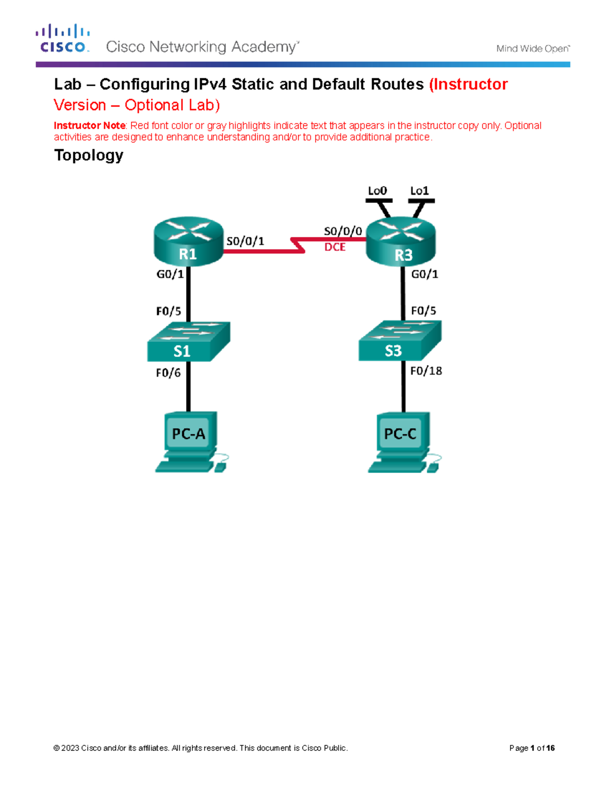 2.2.2.5 Lab - Configuring IPv4 Static and Default Routes - ILM - Lab ...