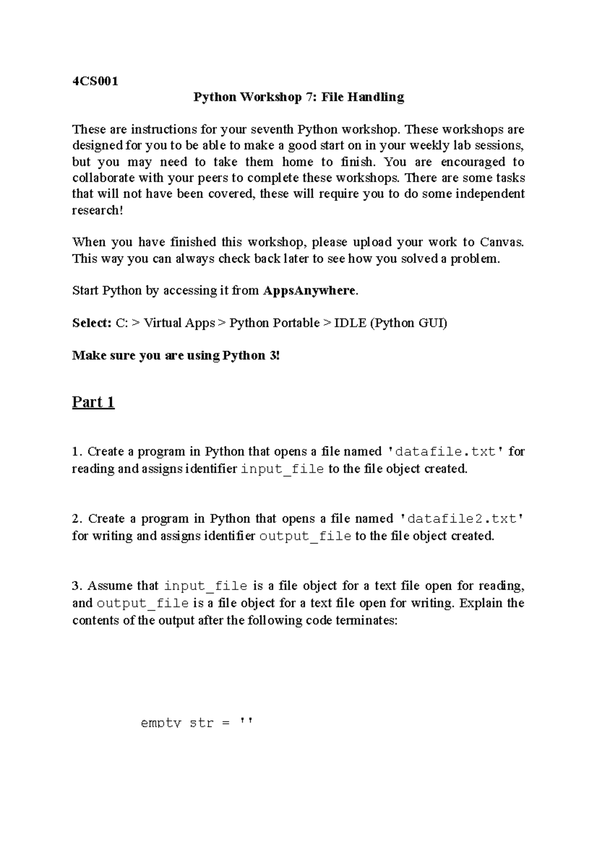 4CS001 Workshop 6 - COUNTS TO FINAL GRADE - 4CS Python Workshop 7: File ...