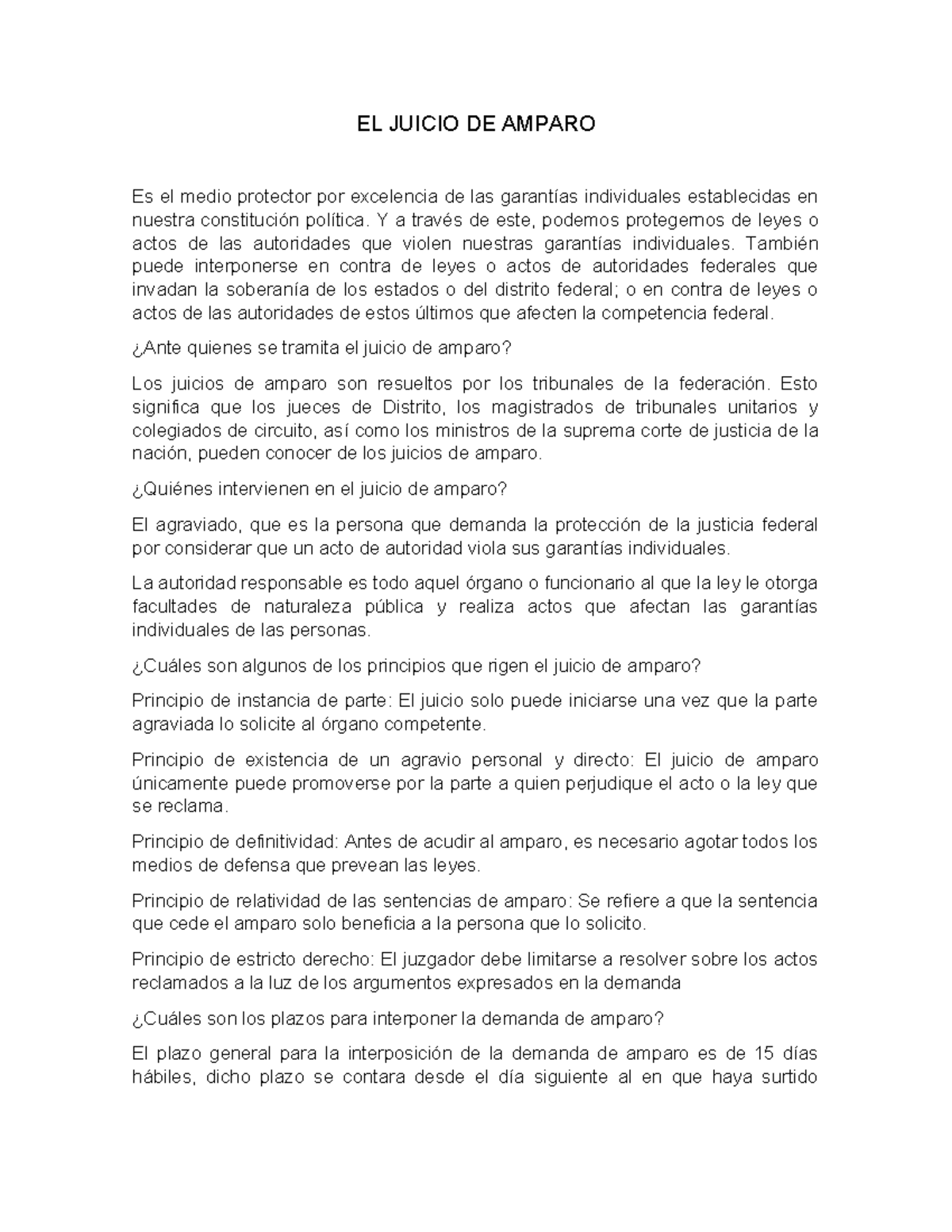 5.2.1 EL Juicio DE Amparo - EL JUICIO DE AMPARO Es el medio protector ...