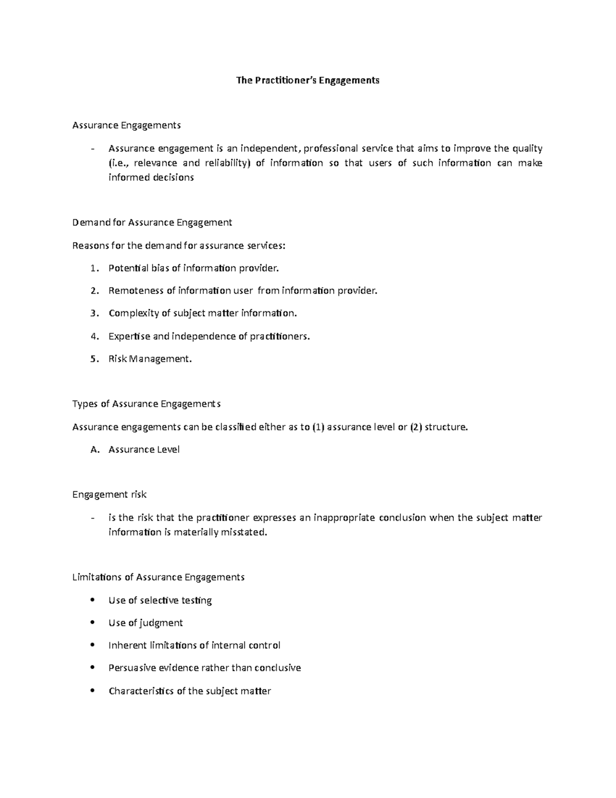 The Practitioner’s Engagements - The Practitioner’s Engagements ...
