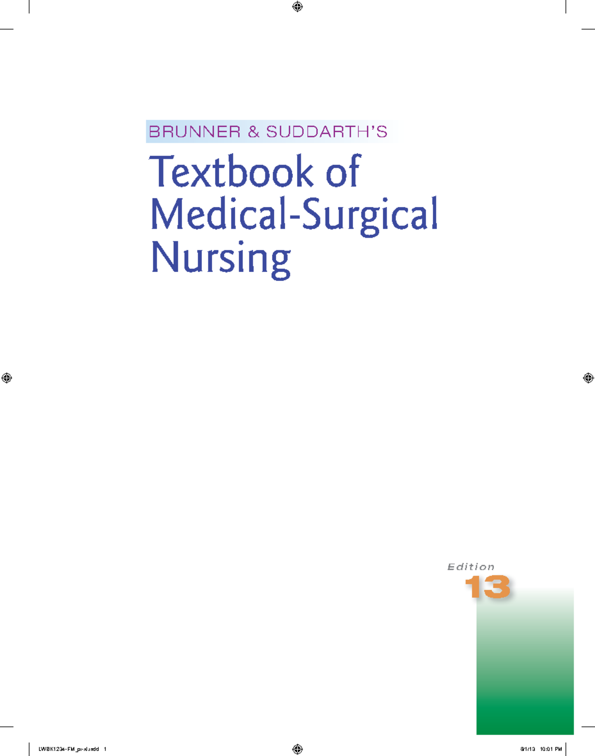 Medical Surgical Nursing - BRUNNER & SUDDARTH’S Textbook Of Medical ...