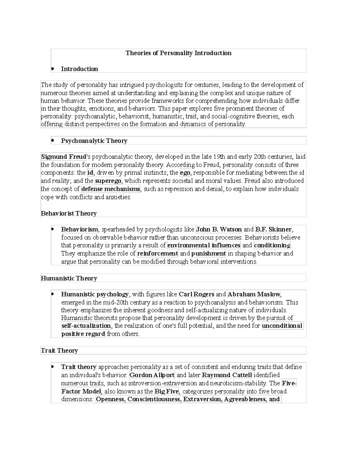 Theories Of Personality Introduction - These Theories Provide ...