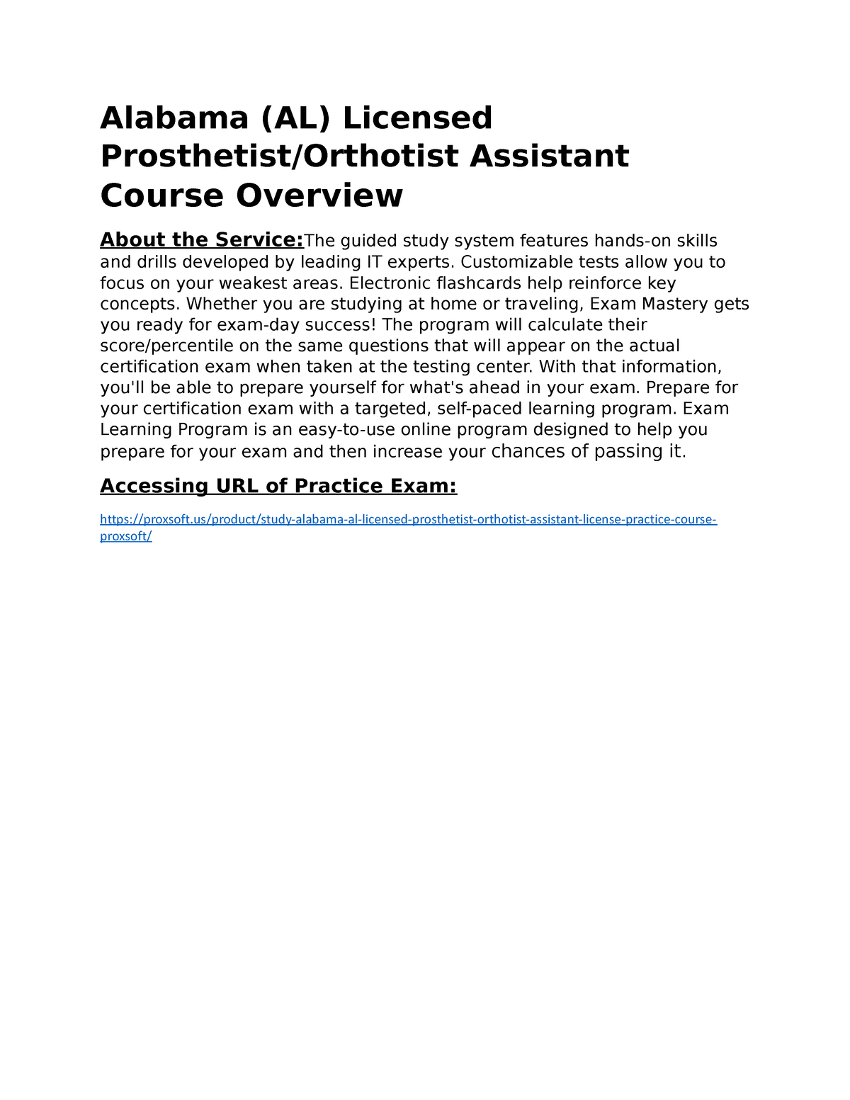 Alabama AL Licensed Prosthetist Orthotist Assistant Course Overview   Thumb 1200 1553 