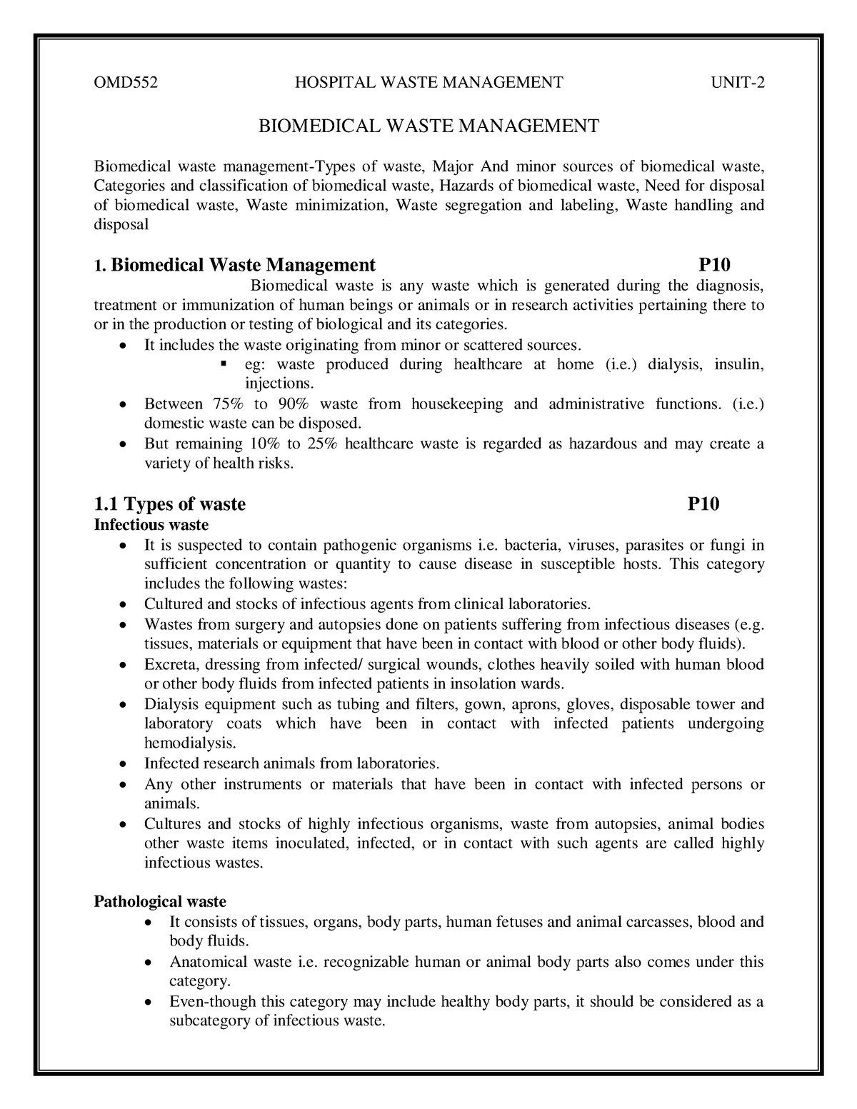 hwm-unit-2-biomedical-engineering-biomedical-waste-management