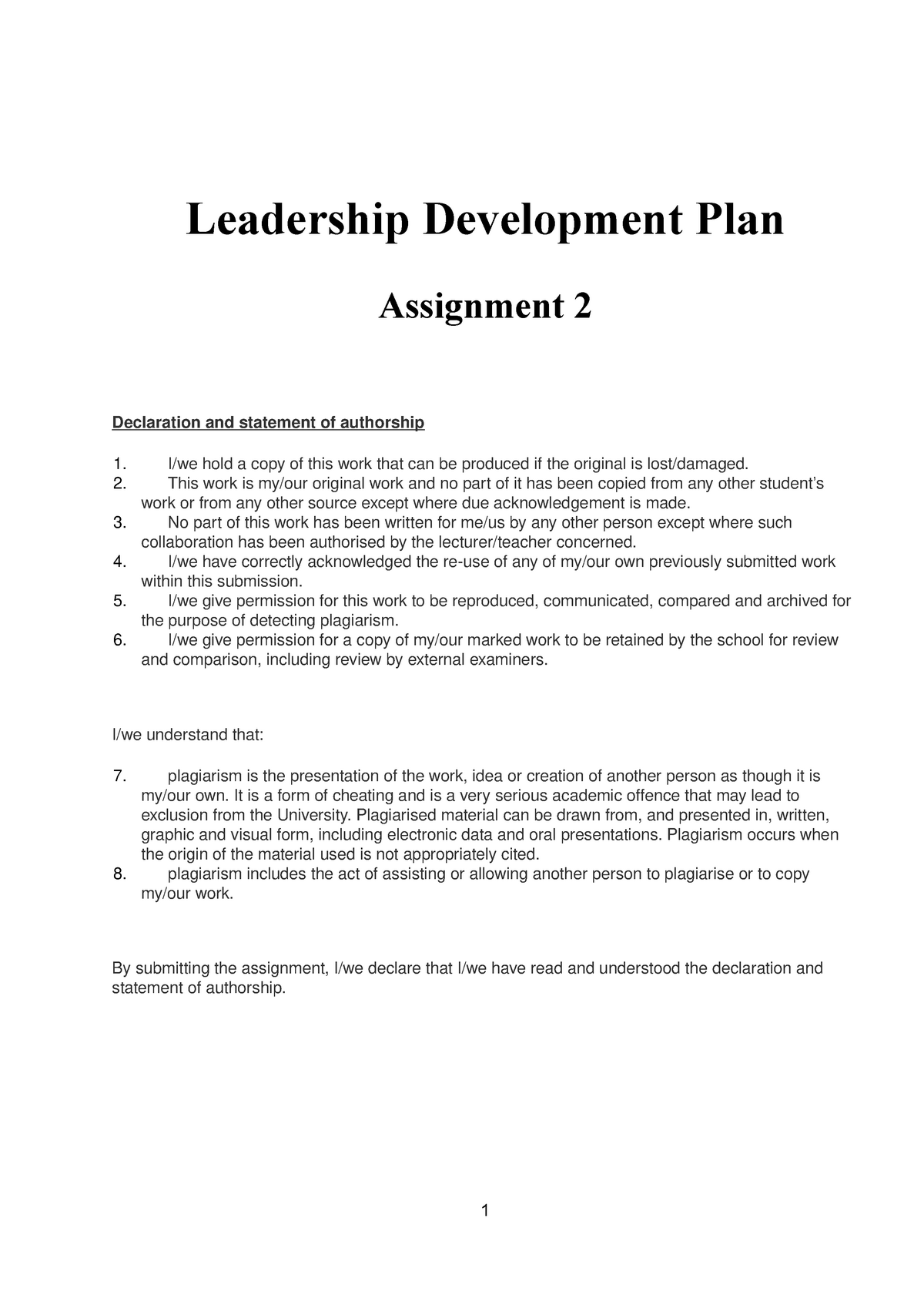 rmit leadership assignment 2