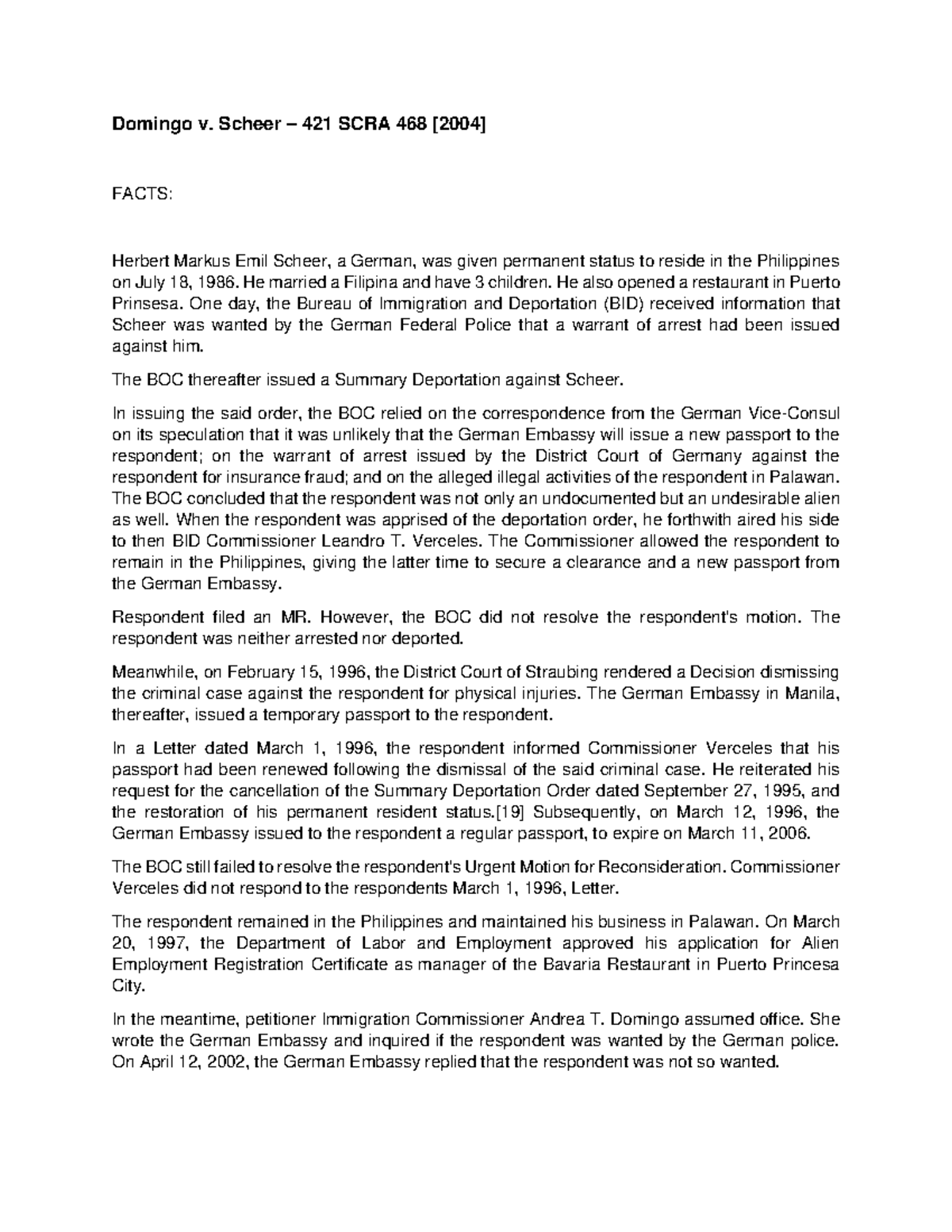 Domingo v. Scheer Grave abuse of Discretion Domingo v. Scheer 421