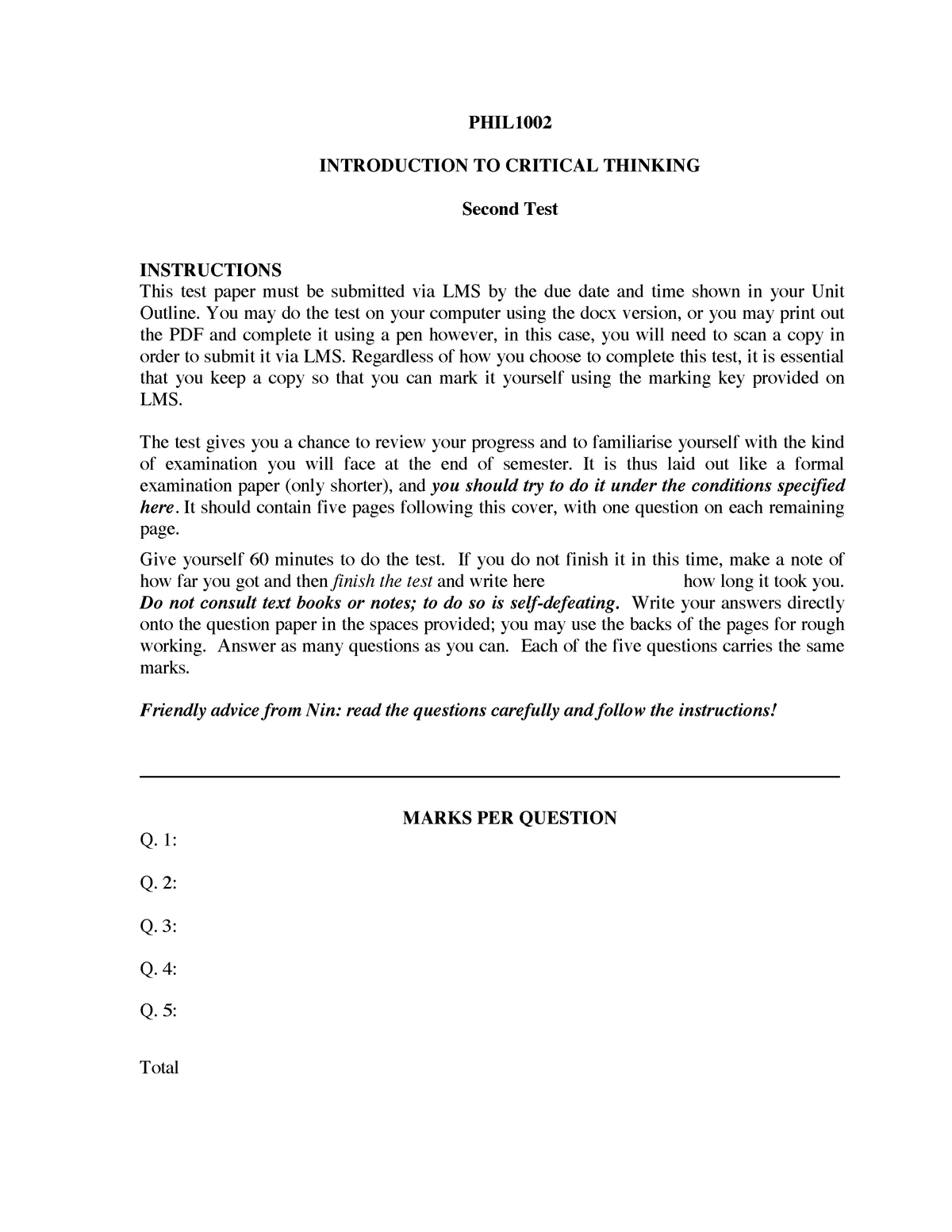 phil1002 introduction to critical thinking