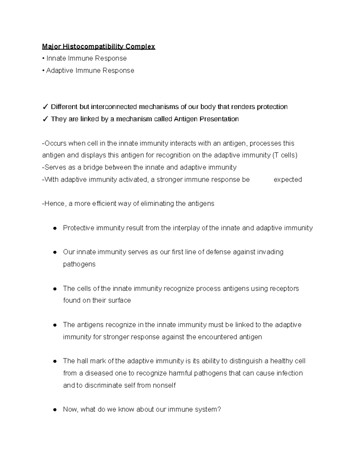 Major Complex notes part 1 Major