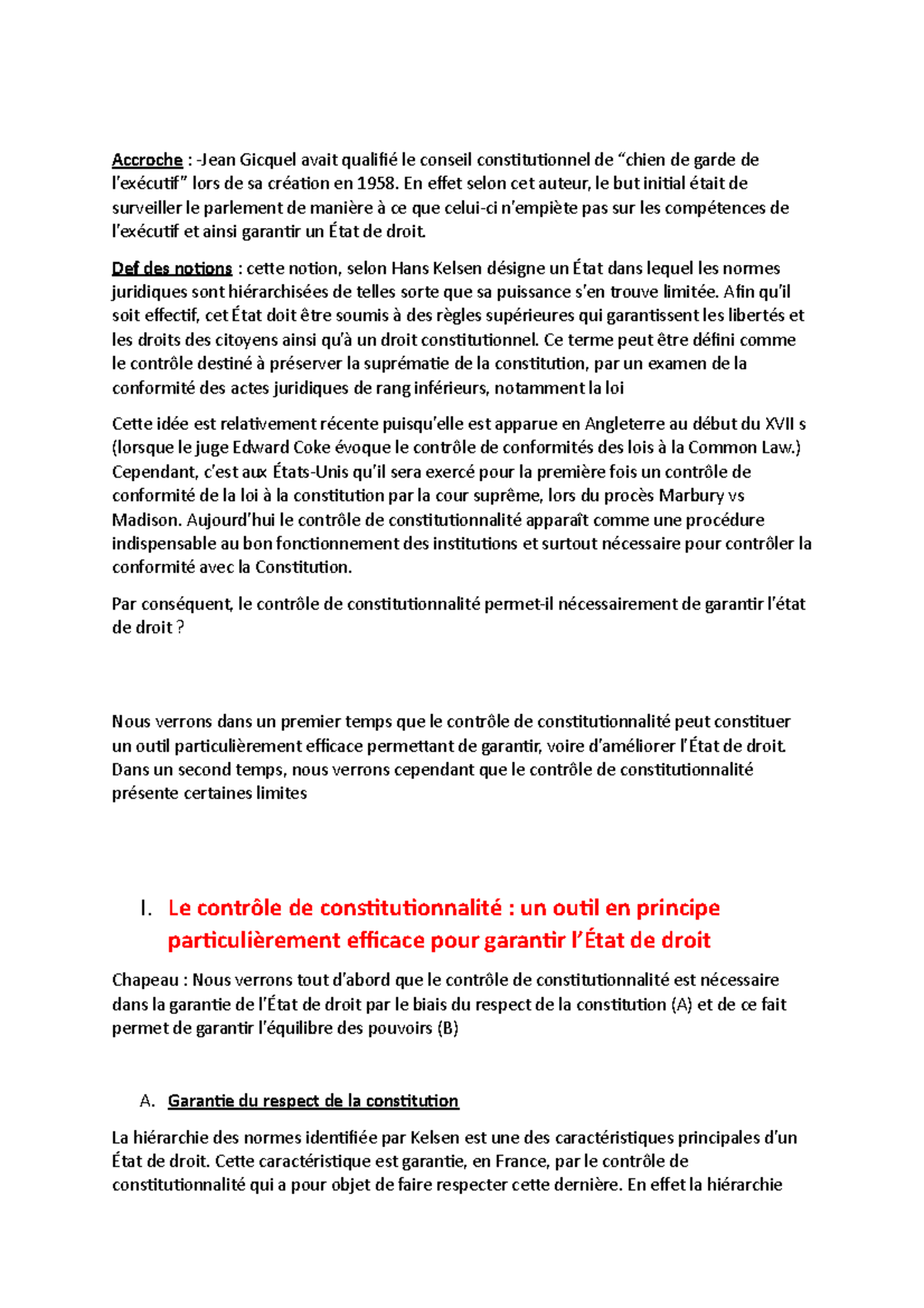 Le Contrôle De Constitutionnalité Permet-il Nécessairement De Garantir ...