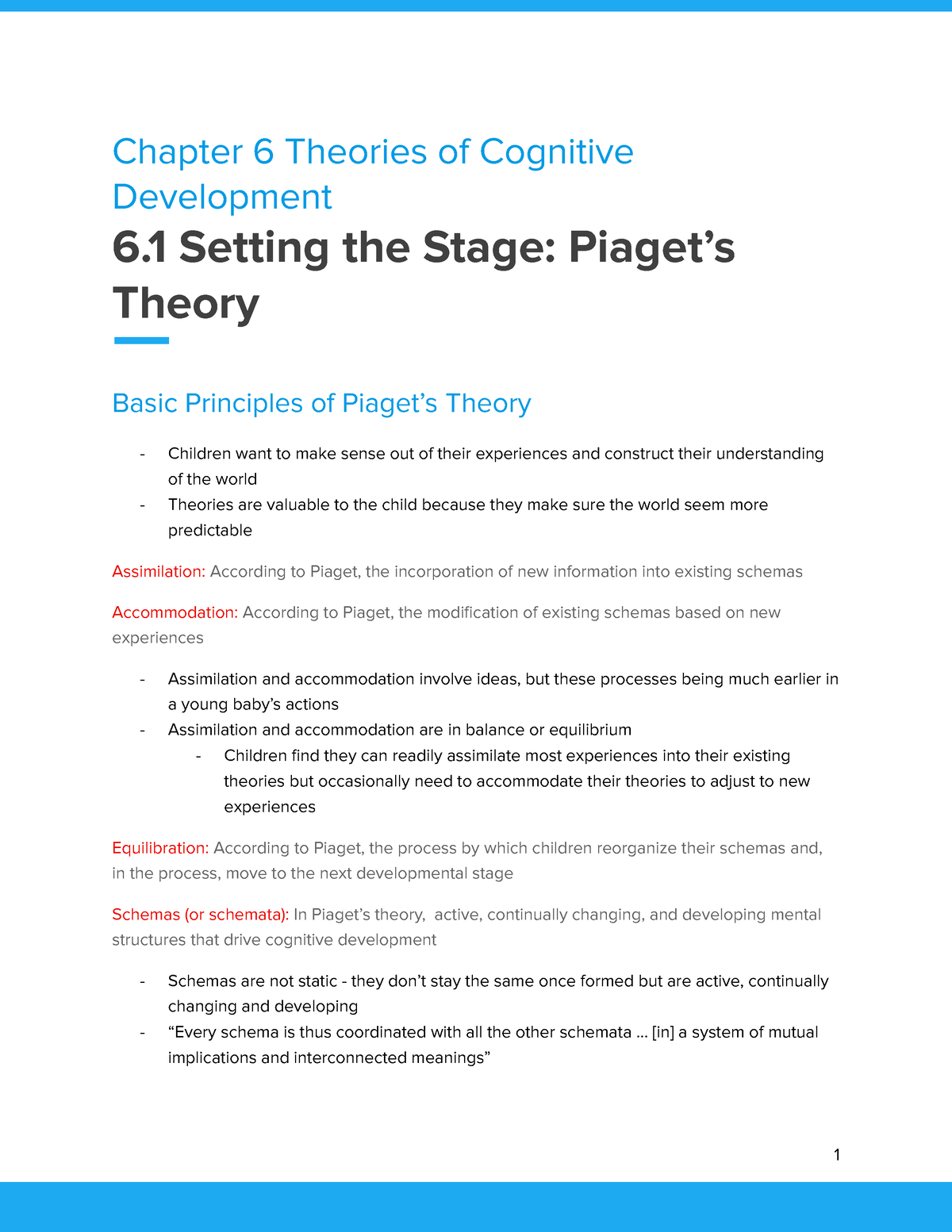 Health Sci 2300 Chapter 6 Chapter 6 Theories of Cognitive