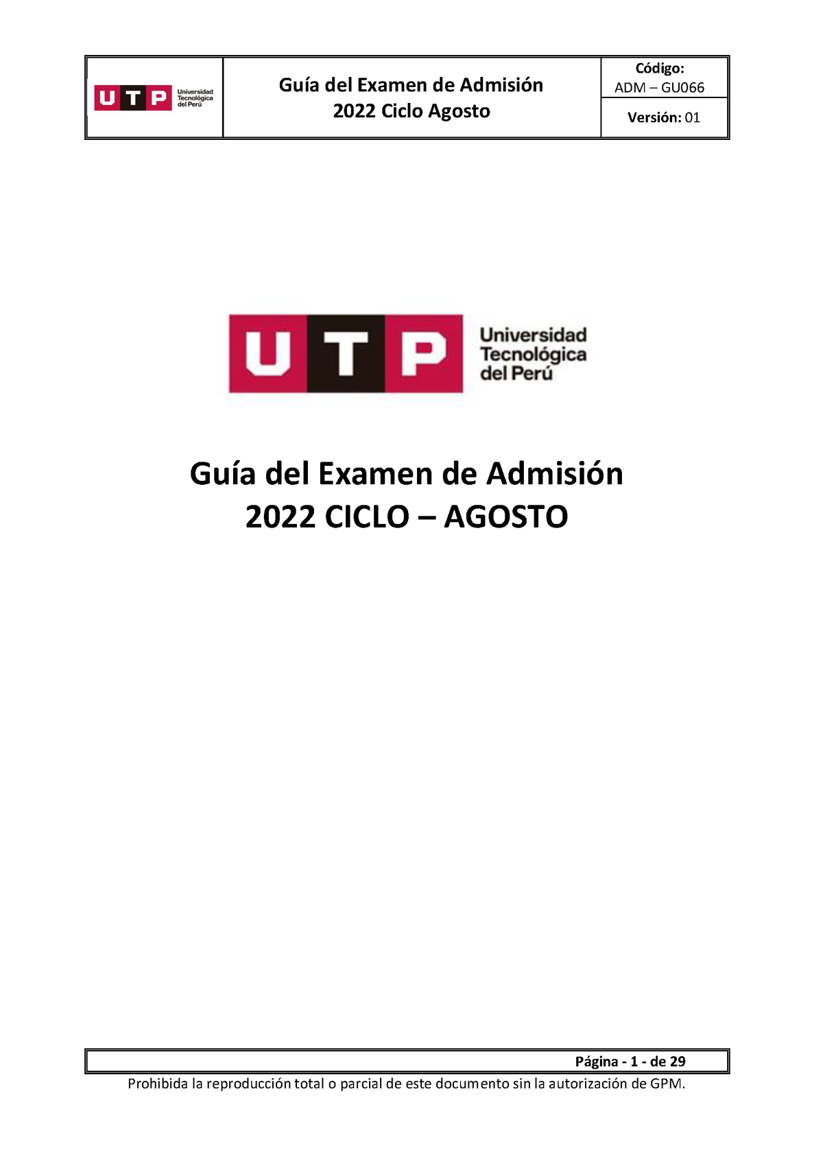 Guía Del Examen De Admisión 2022 Agosto - Guía Del Examen De Admisión ...