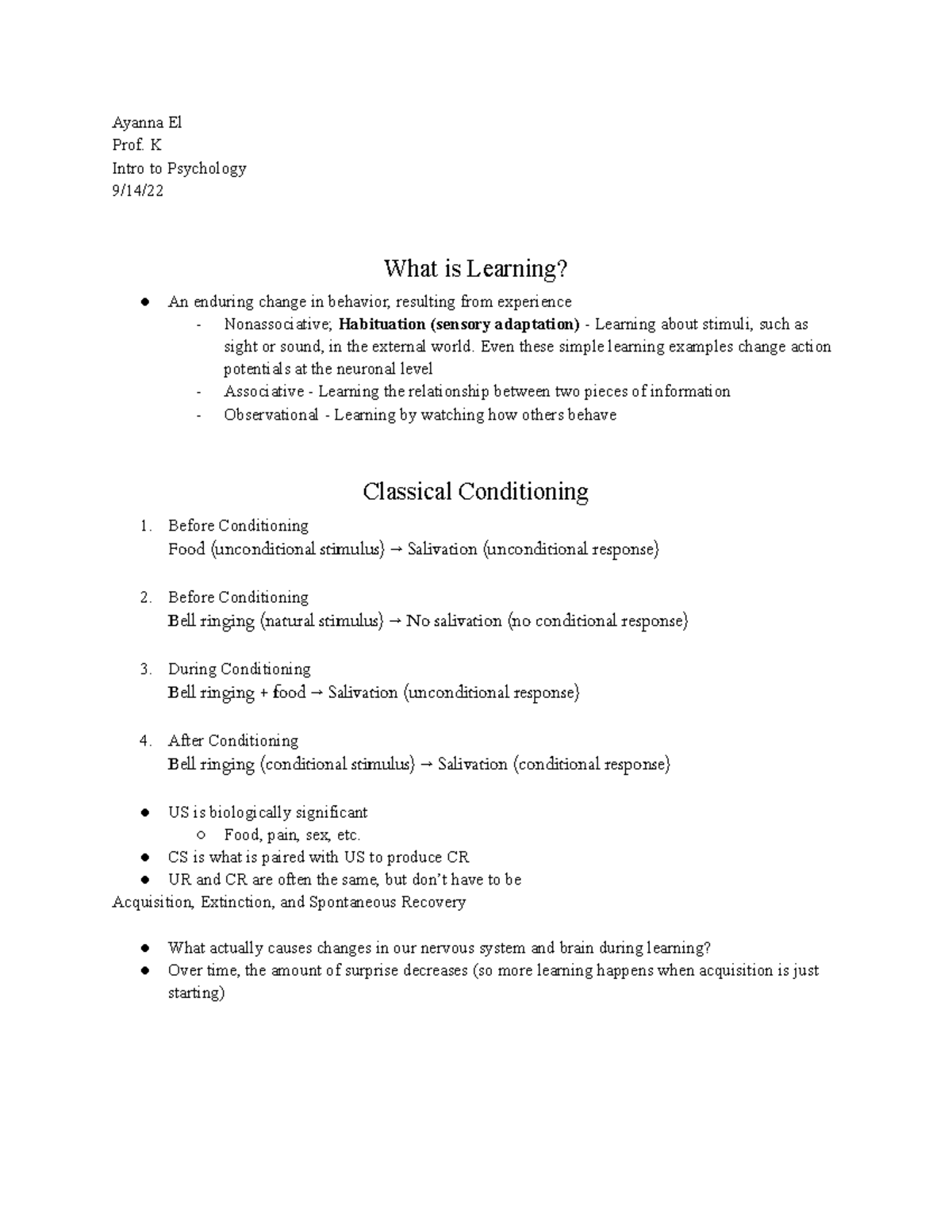 Intro To Psychology Chapter 6 Ayanna El Ayanna El Prof K Intro To Intro To Psychology Chapter 6 Ayanna El Ayanna El Prof K Intro To