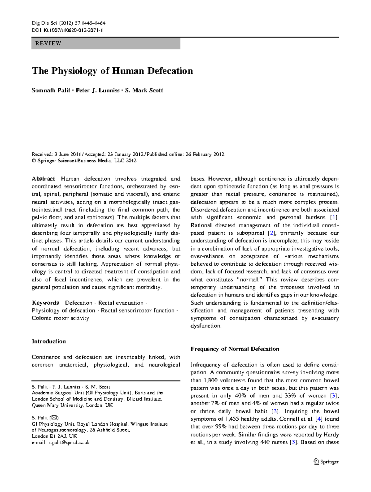 Fisiología de la defecación - R E V I E W The Physiology of Human ...