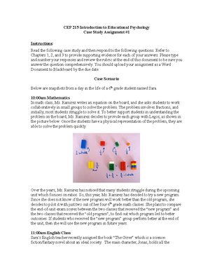 CEP 215 Case Study 1 Instructions and Rubric Fall 2021 - CEP 215 ...