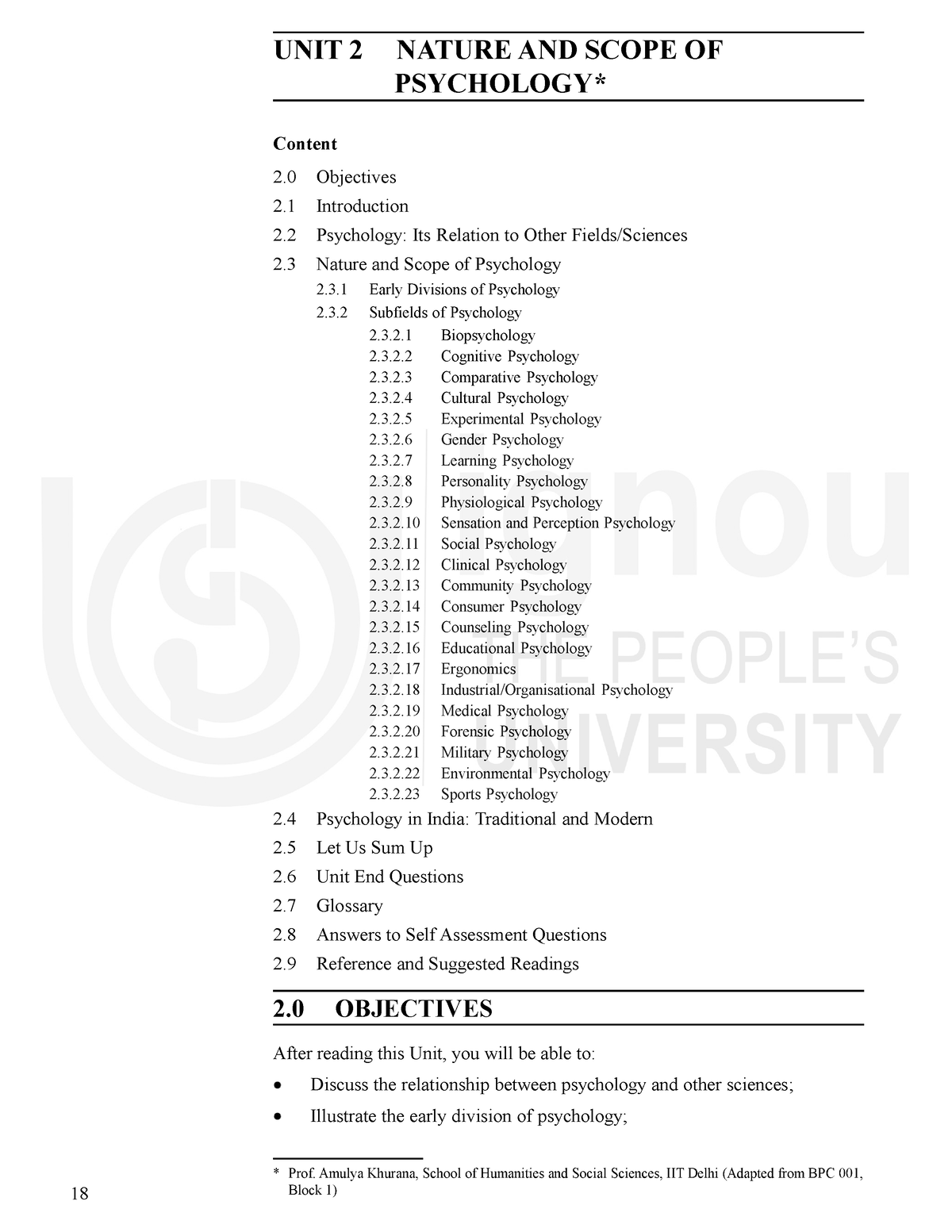 Block-1 Unit-2 Nature And Scope Of Psychology. - Introduction To ...