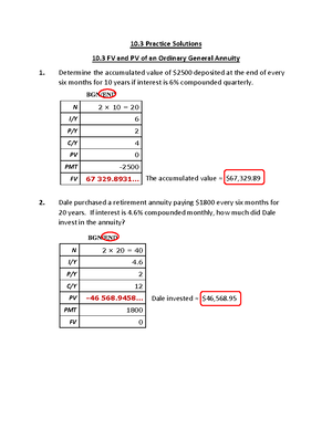 10.3 Practice - Math - 10 Practice 10 FV and PV of an Ordinary General ...