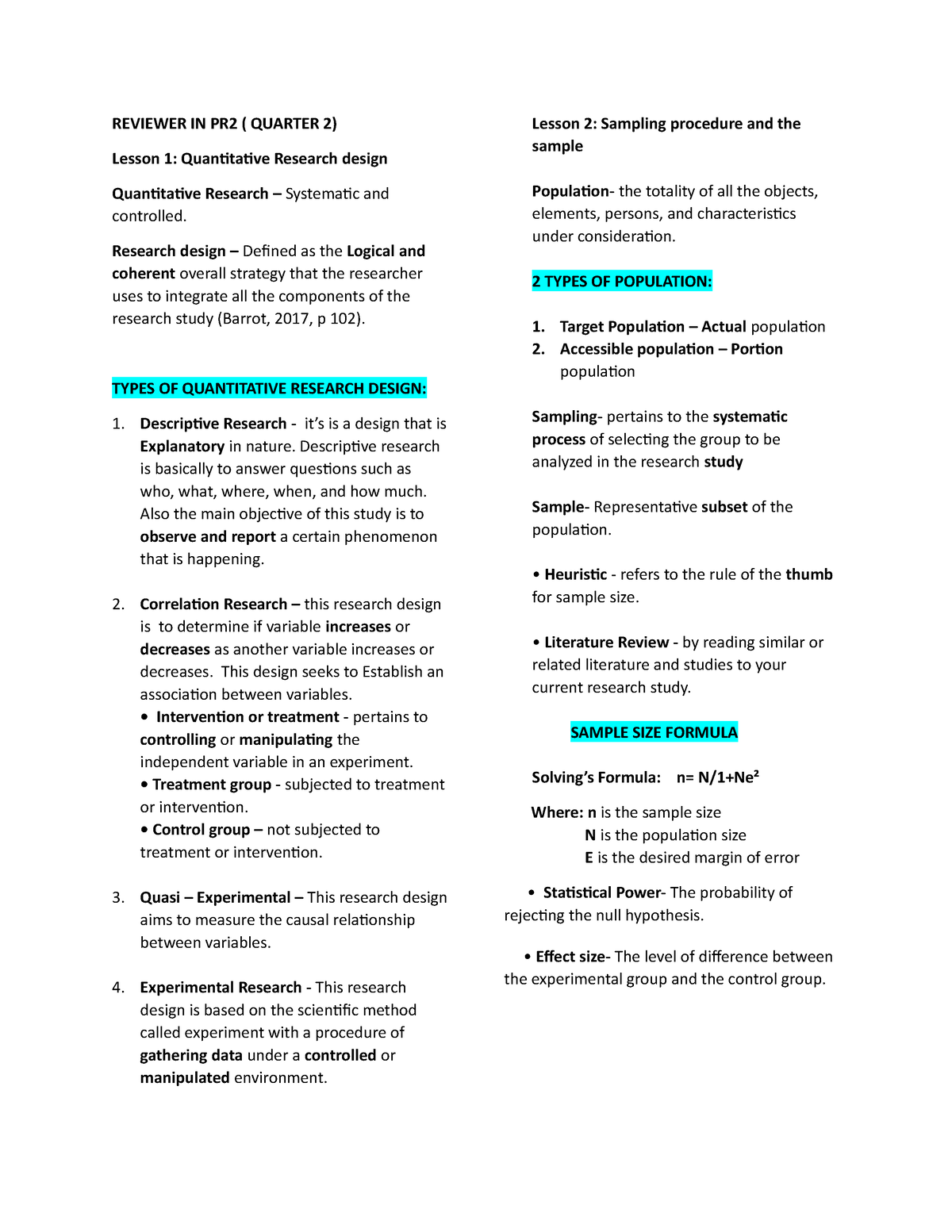 quantitative research pr 2