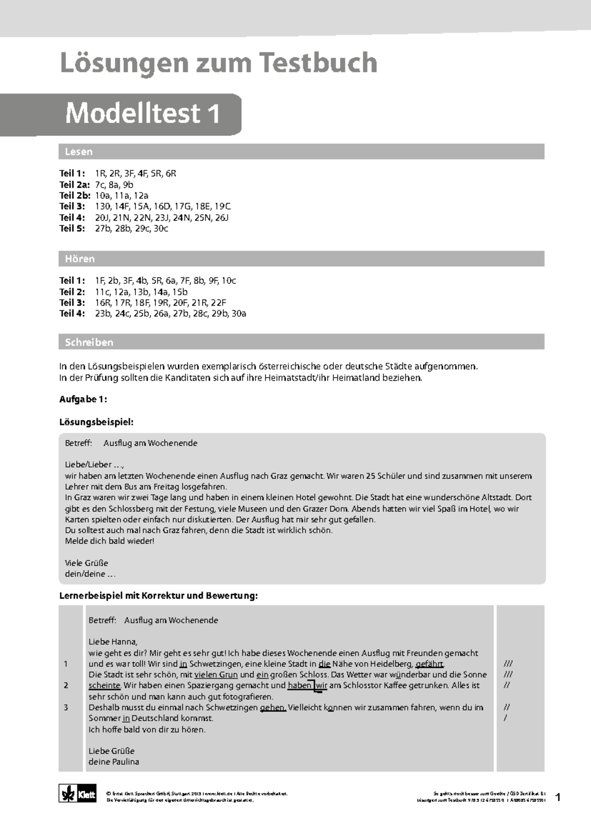 So Gehts Noch Besser Zum B1 Loesung - 1 So Geht’s Noch Besser Zum ...