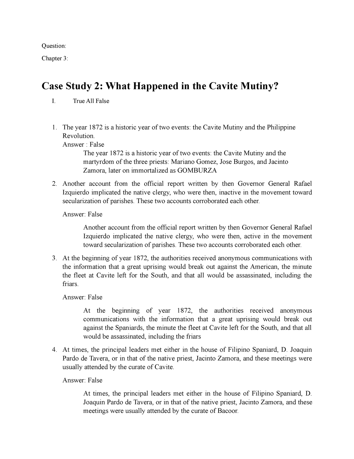case study 2 what happened in the cavite mutiny summary