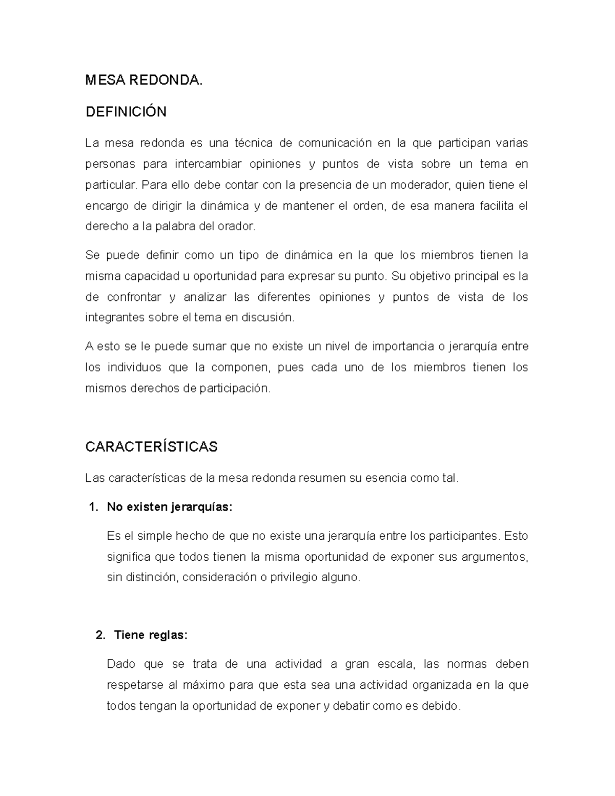 Subgrupo 2 MESA Redonda MESA REDONDA. DEFINICIÓN La mesa redonda es