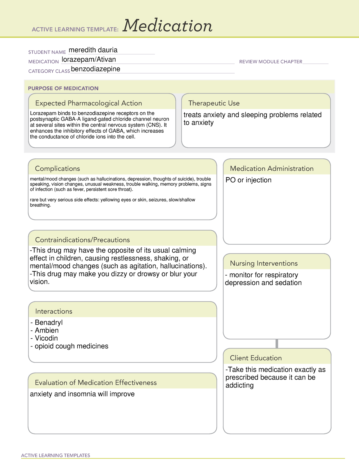 active learning template Lorazepam ACTIVE LEARNING TEMPLATES