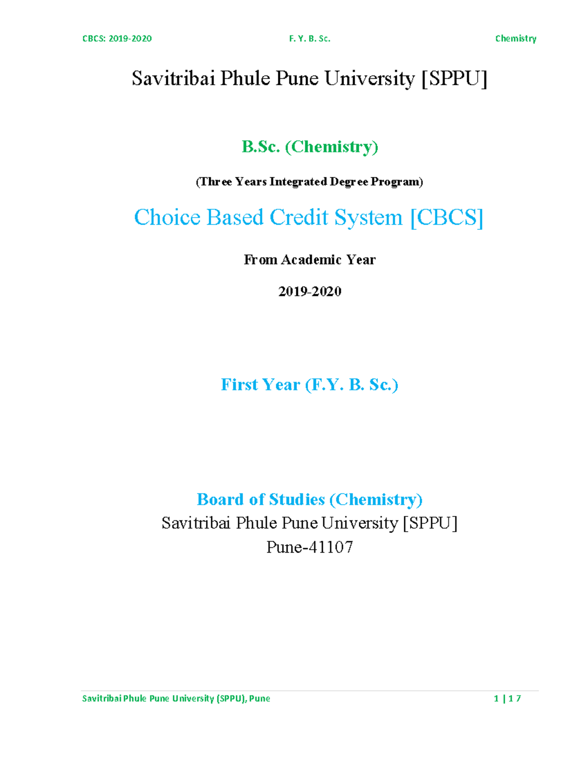 F.Y. B. Sc. Chemistry Syllabus CBCS 2019-20 -(Modified) 14 - Savitribai ...