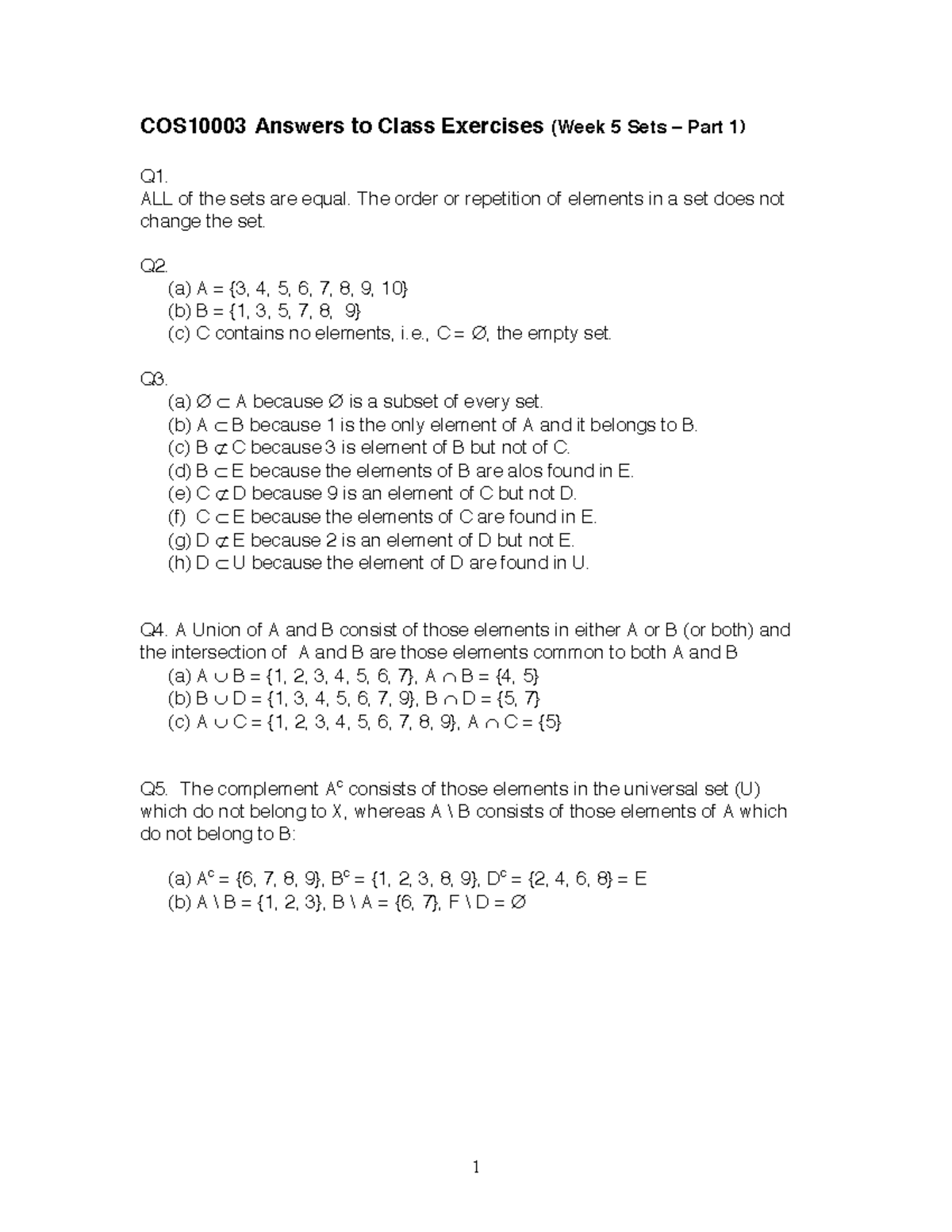 coss pre course workbook answers