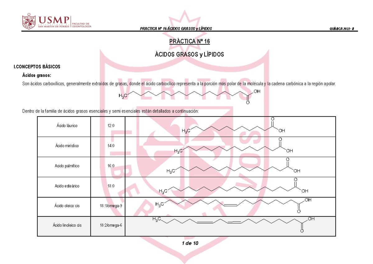 Práctica Nº 16-Daniela - PR¡CTICA N∫ 16 ¡CIDOS GRASOS Y LÕPIDOS I B ...