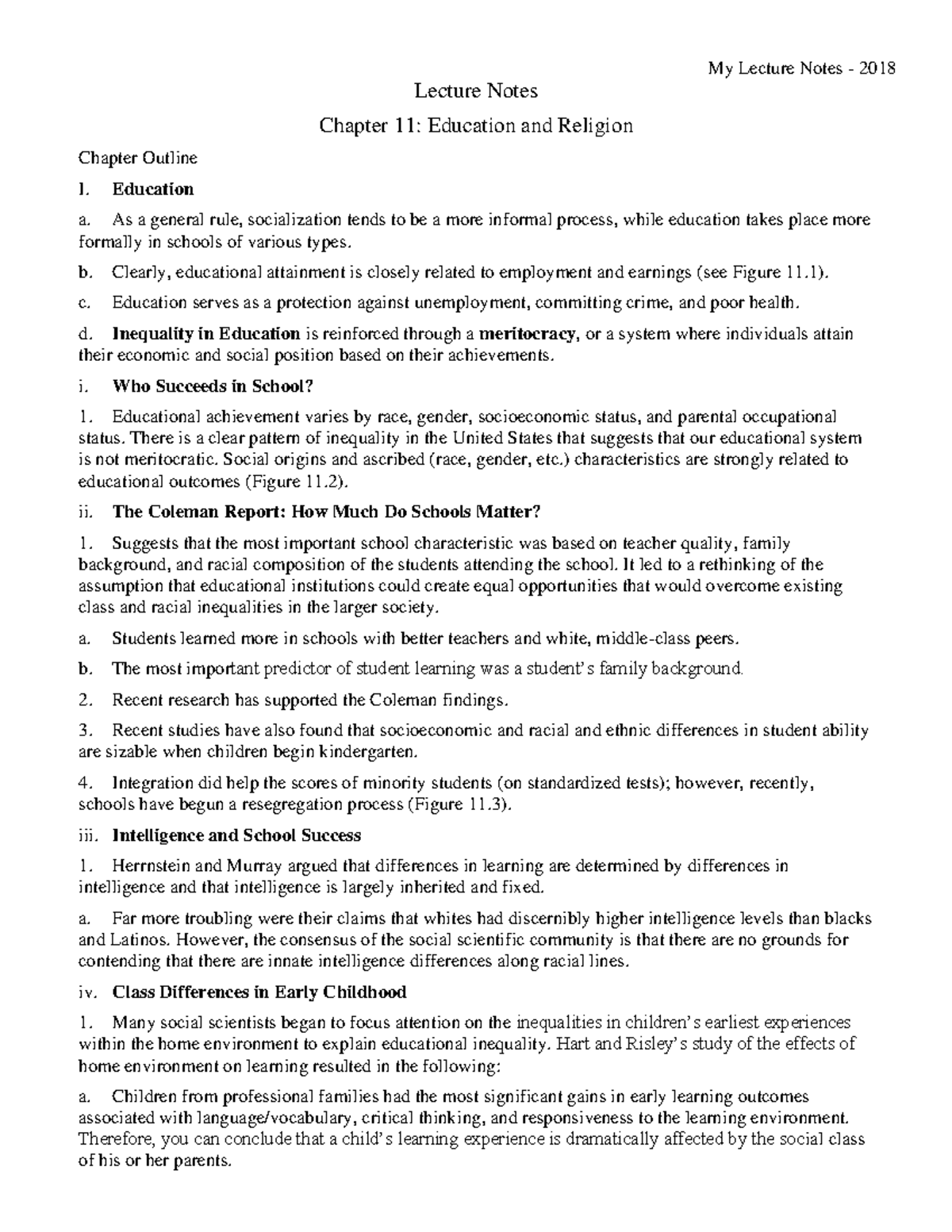 Chapter 11 Lecture Notes - SOC 101 - CSN - Studocu