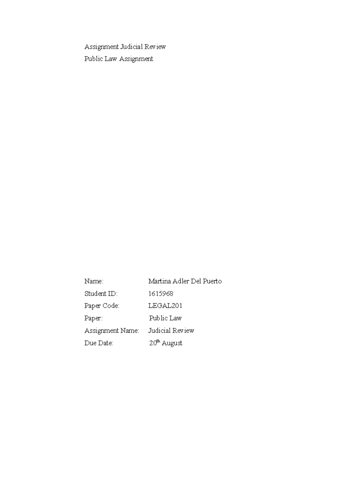 Assignment template - Legal Method - Assignment Judicial Review Public ...