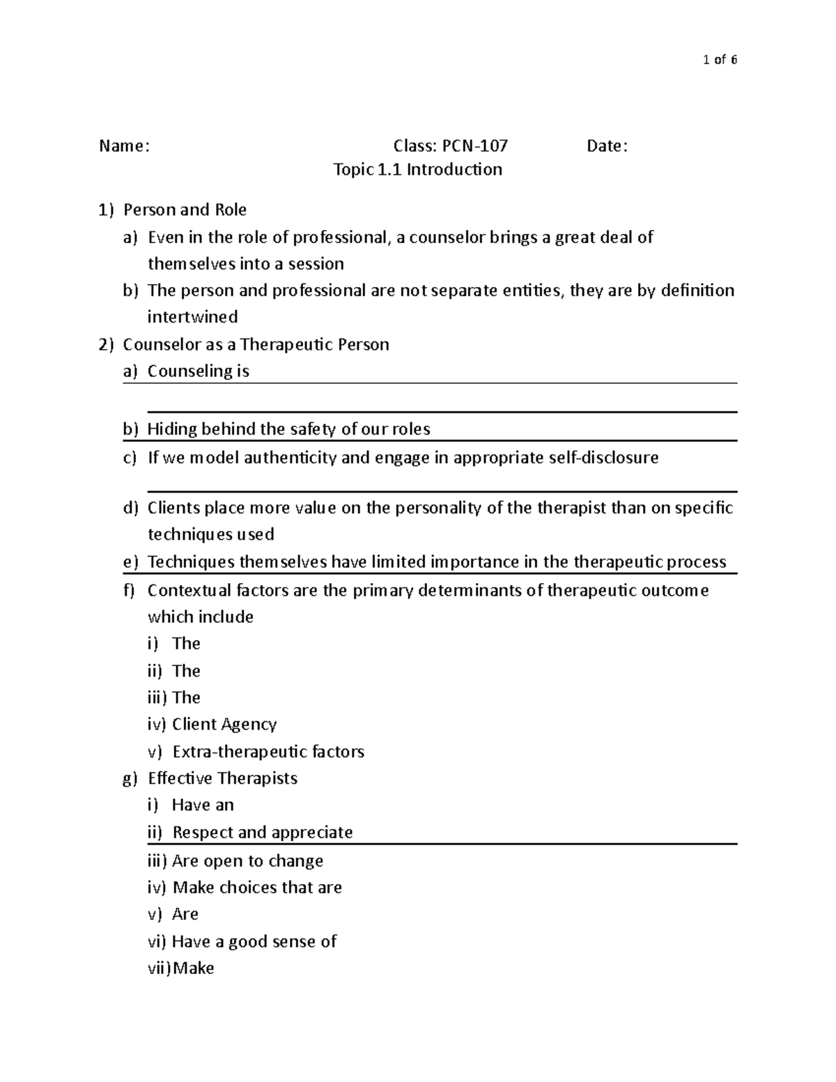 Topic 1.1 Outline copy - Lecture notes 1.1 - 1 of 6 Name: Class: Topic ...