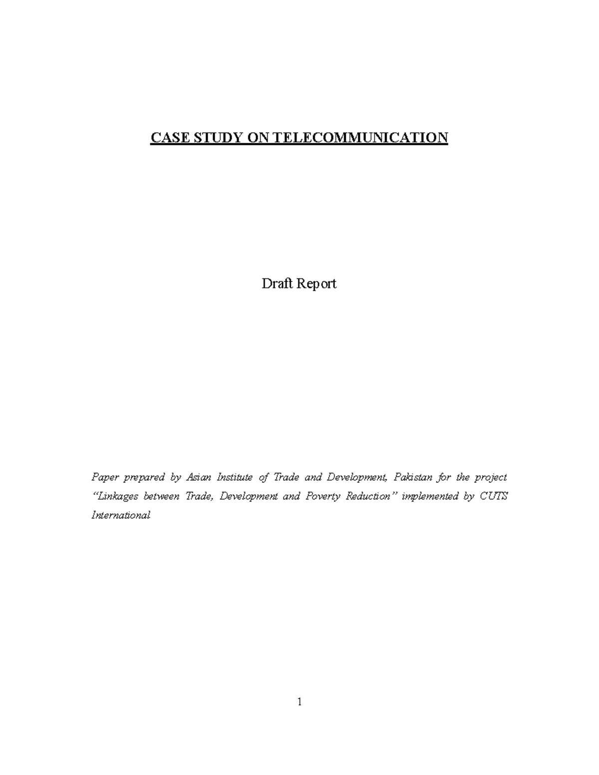 Case Study-Telecommunication Pakistan - - Studocu