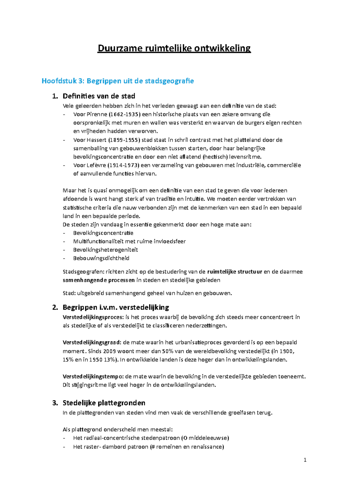 Hoofdstuk 3 Duurzame Ruimetelijke Ontwikkeling Samenvatting - Duurzame ...