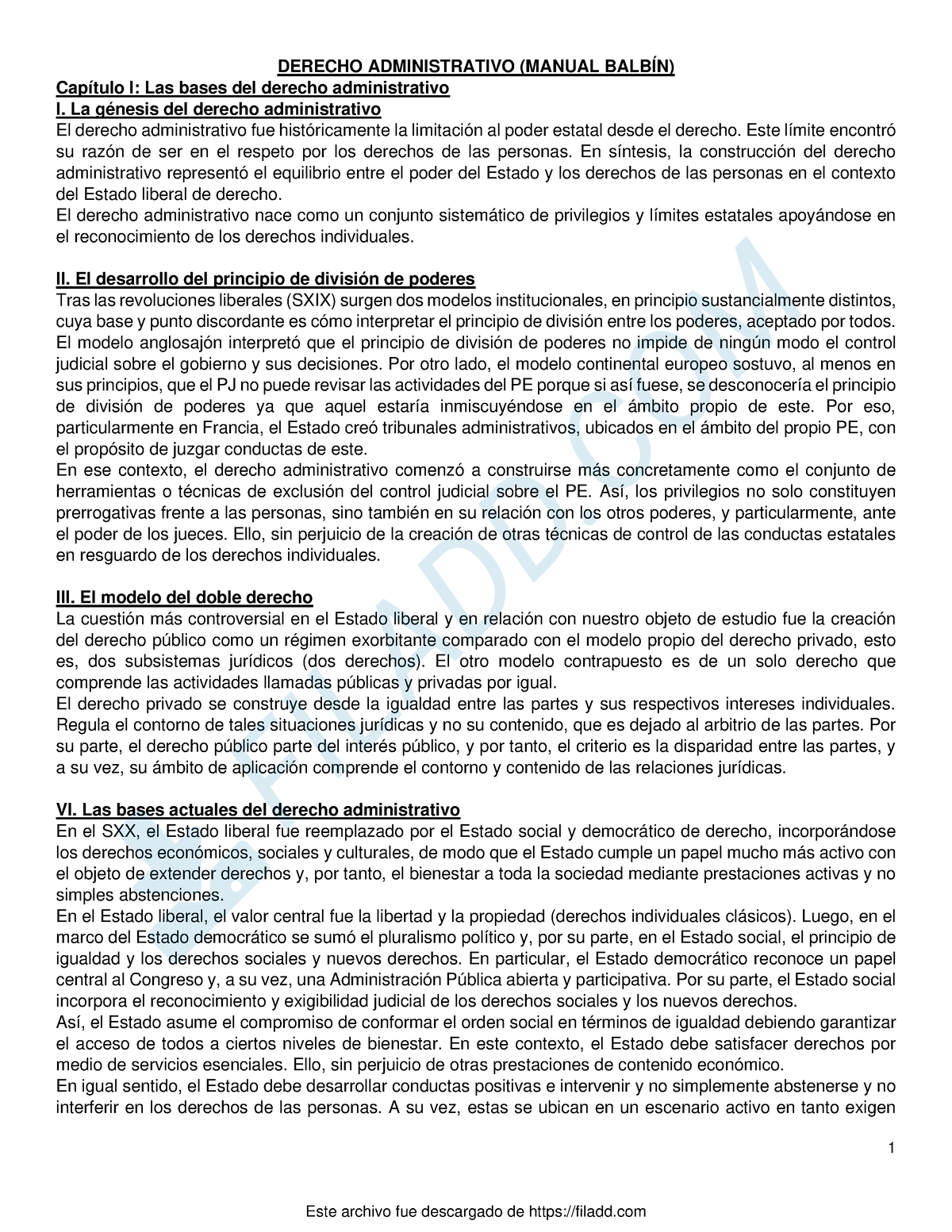 Derecho Administrativo - 1 DERECHO ADMINISTRATIVO (MANUAL BALBÍN ...