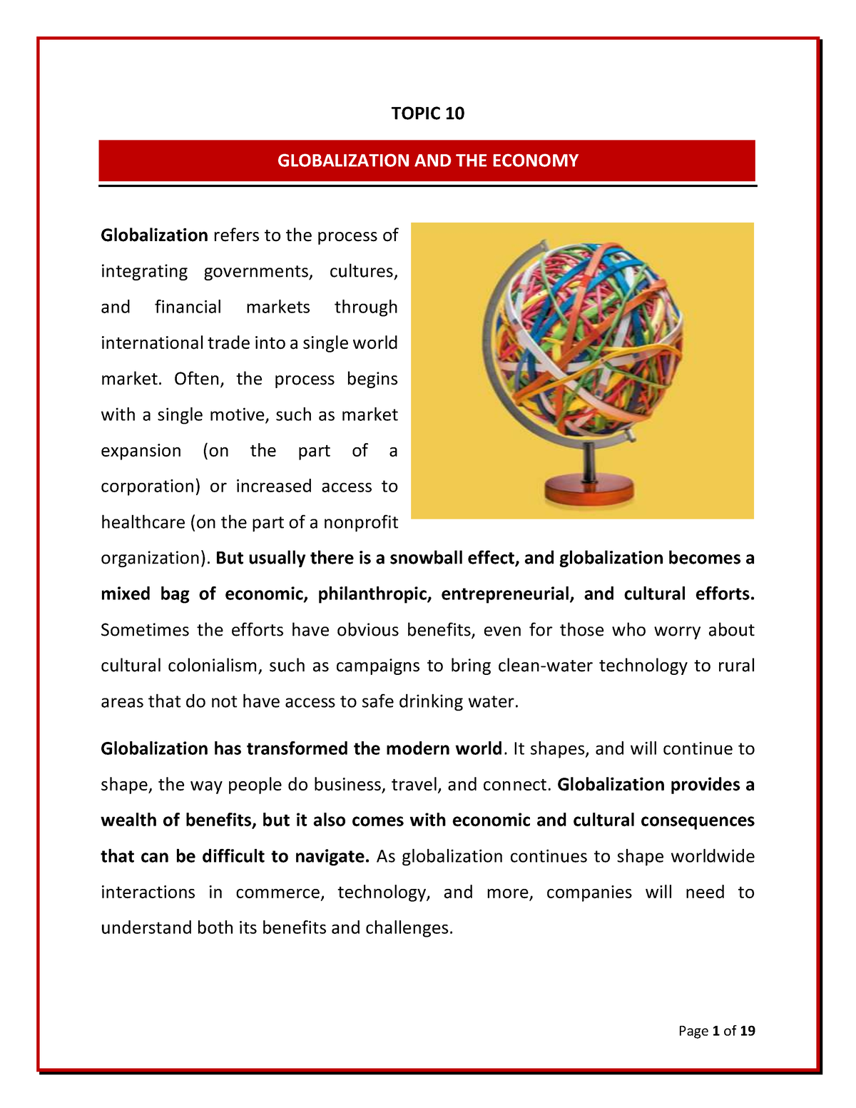 economics globalisation case study