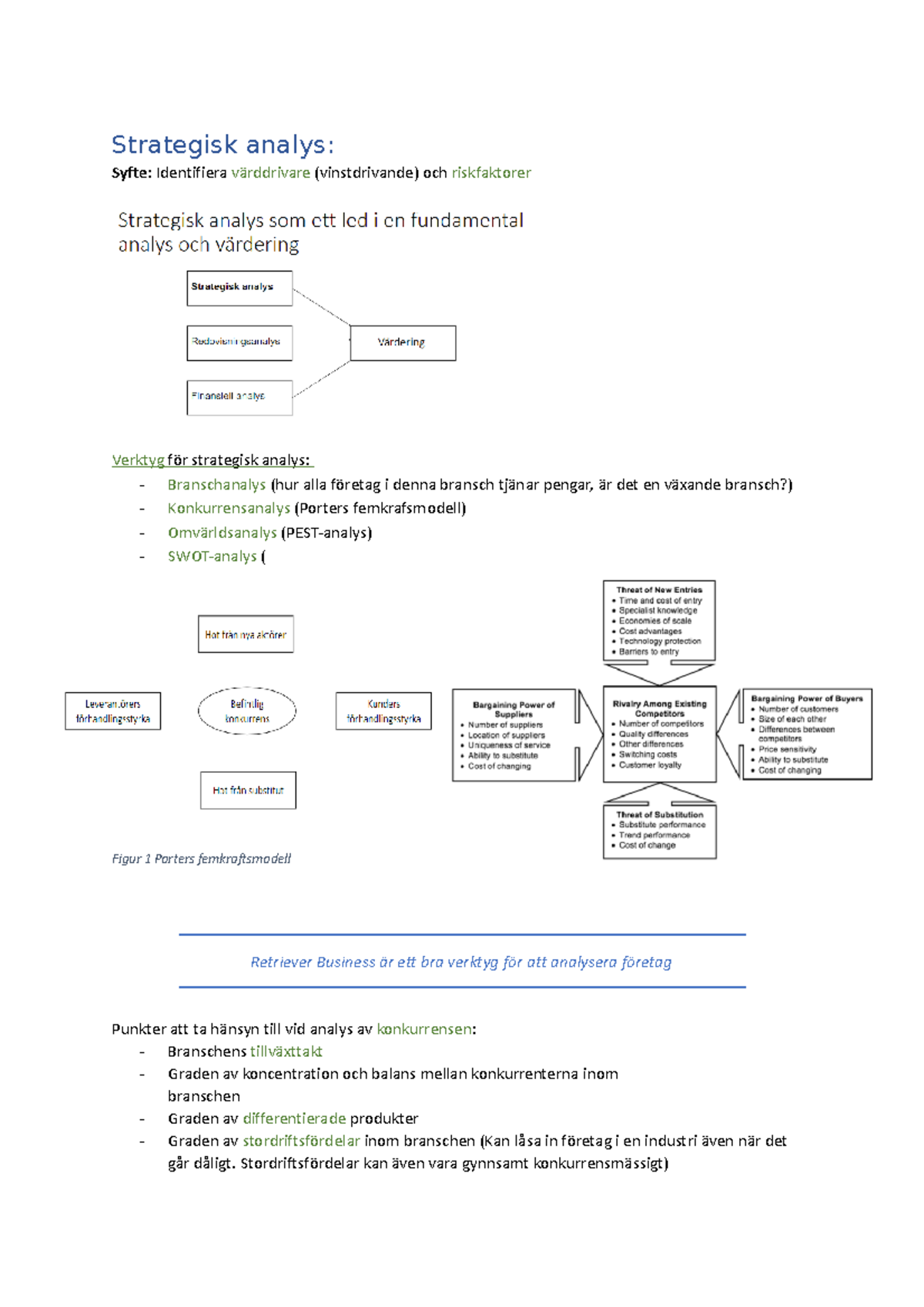 Finansiell Analys Och Företagsvärdering - Strategisk Analys: Syfte ...