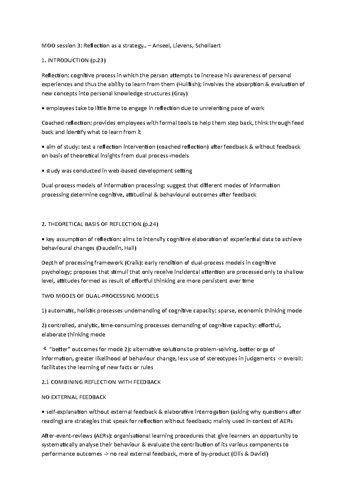 Session 3 - reflection as a strategy to enhance task performance - MOO ...