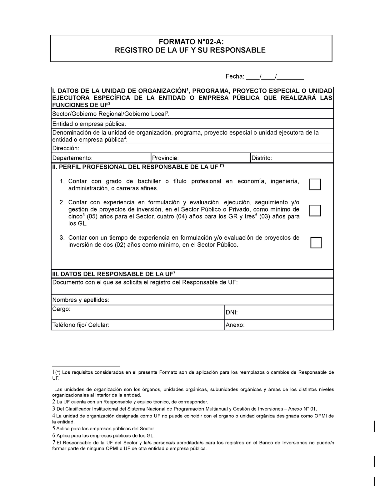 Formato 2a Directiva 001 2019 EF6301 - Fecha: //________ I. DATOS DE LA ...